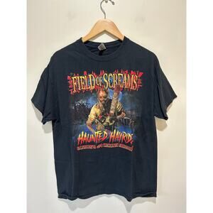 Field of Screams Halloween t shirt black size L graphic on front